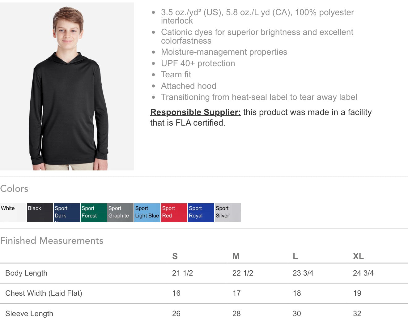 NWJF Preformance Long Sleeve Hooded T-shirt